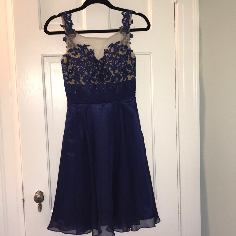 Blue Mac Duggal Cocktail Dress